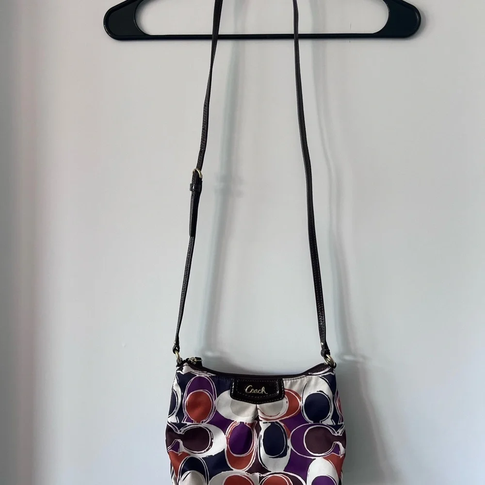 COACH Ashley Hand Drawn Scarf Print Crossbody Shoulder Bag Authentic
